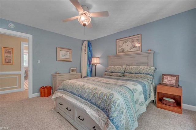 1832 Tree Line Rd, Virginia Beach, VA 23454 - bedroom with light colored carpet and a ceiling fan