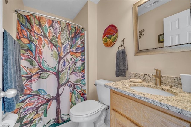 1832 Tree Line Rd, Virginia Beach, VA 23454 - full bathroom with vanity, a shower with curtain, and tile patterned floors