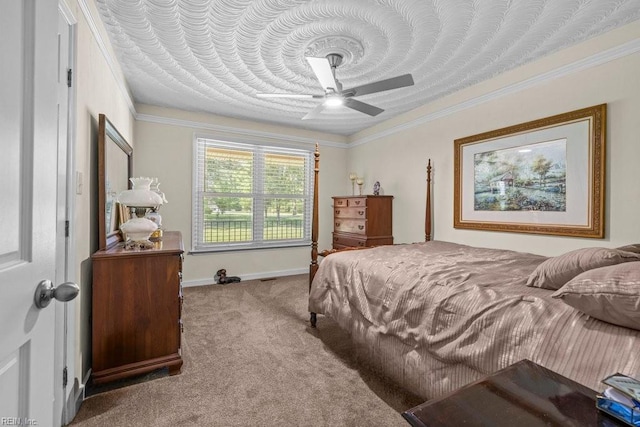 1309 Taft Rd, Chesapeake, VA 23322 - bedroom featuring carpet, crown molding, and ceiling fan