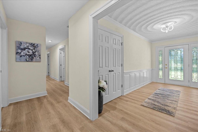 1309 Taft Rd, Chesapeake, VA 23322 - entryway with light wood-type flooring and crown molding