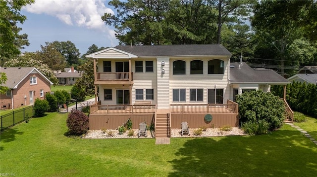 3541 Byrn Brae Dr, Virginia Beach, VA 23464 - back of house featuring a balcony and stairway