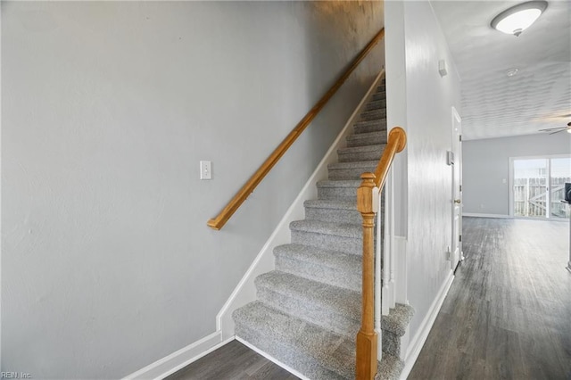 5217 Maracas Arch Arch Unit 50, Virginia Beach, VA 23462 - stairway featuring wood finished floors and a ceiling fan