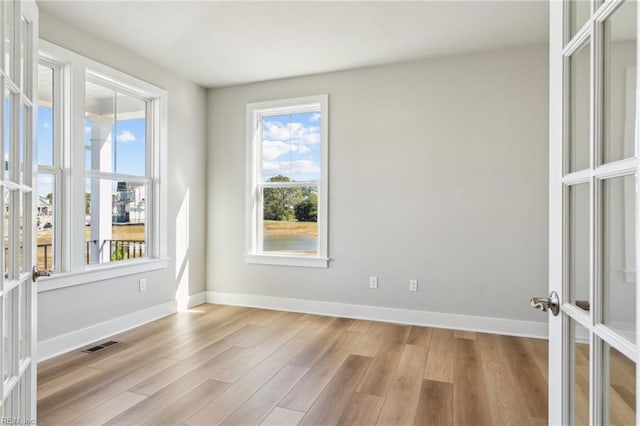 108 Robert Bruce Rd, Poquoson, VA 23662 - unfurnished room featuring french doors, healthy amount of natural light, and light wood-style flooring