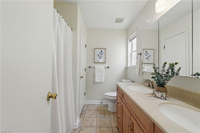 4 Angelia Way, Hampton, VA 23663 - full bath with double vanity, tile patterned floors, and a textured ceiling