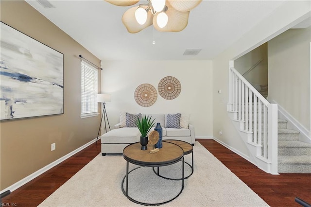 4 Angelia Way, Hampton, VA 23663 - sitting room with ceiling fan, wood finished floors, and stairway