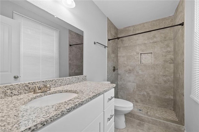 4825 Robin Hood Rd, Norfolk, VA 23513 - bathroom with vanity, a tile shower, and tile patterned floors