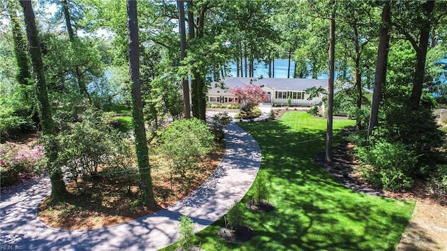 5227 Lake Shores Rd, Virginia Beach, VA 23455 - view of front of home with a front yard