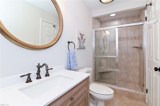 5227 Lake Shores Rd, Virginia Beach, VA 23455 - full bath with a stall shower, vanity, and tile patterned floors