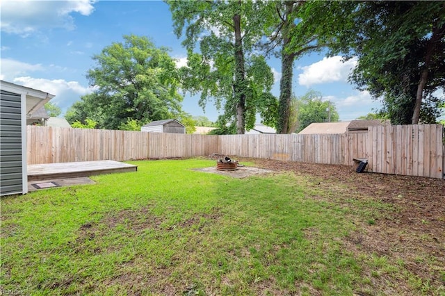 504 Day St, Hampton, VA 23661 - fenced backyard featuring a fire pit