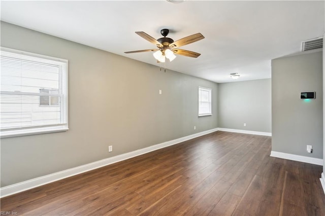 504 Day St, Hampton, VA 23661 - unfurnished room with ceiling fan and dark wood-style floors