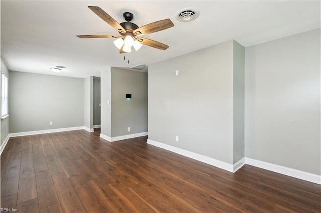 504 Day St, Hampton, VA 23661 - spare room featuring dark wood finished floors and ceiling fan