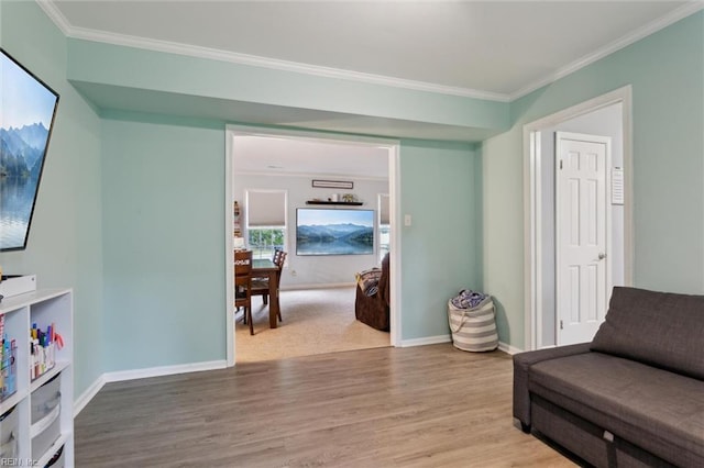 155 Wilderness Rd, Hampton, VA 23669 - living area with light wood-style floors and crown molding