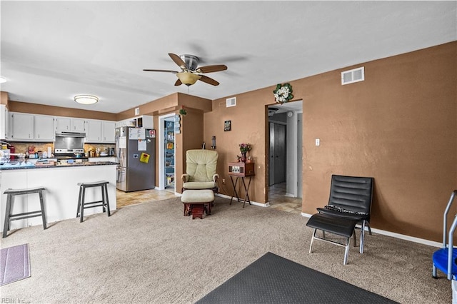 1236 Ginger Crst, Virginia Beach, VA 23453 - sitting room featuring light carpet and a ceiling fan