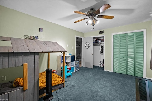 1236 Ginger Crst, Virginia Beach, VA 23453 - bedroom featuring carpet, two closets, and ceiling fan