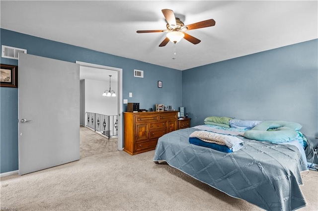 1236 Ginger Crst, Virginia Beach, VA 23453 - bedroom featuring carpet, a chandelier, and a ceiling fan