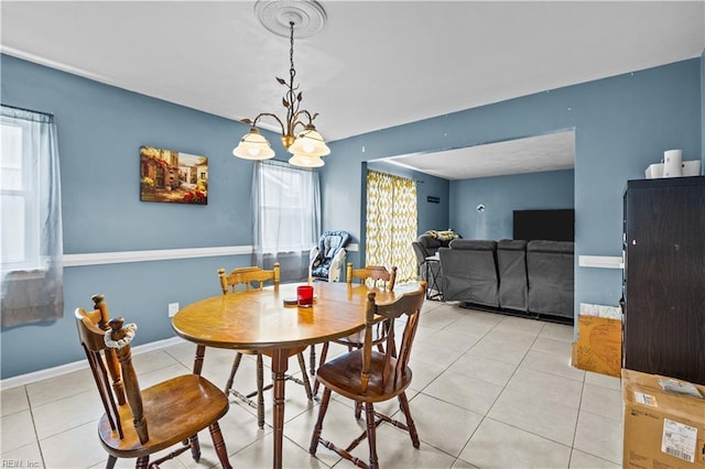 1236 Ginger Crst, Virginia Beach, VA 23453 - dining area featuring light tile patterned floors and a chandelier