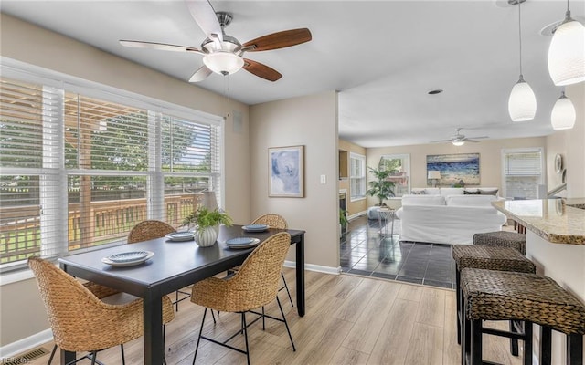 1304 Glen Burnie Ct, Virginia Beach, VA 23454 - dining space with ceiling fan and light wood-type flooring