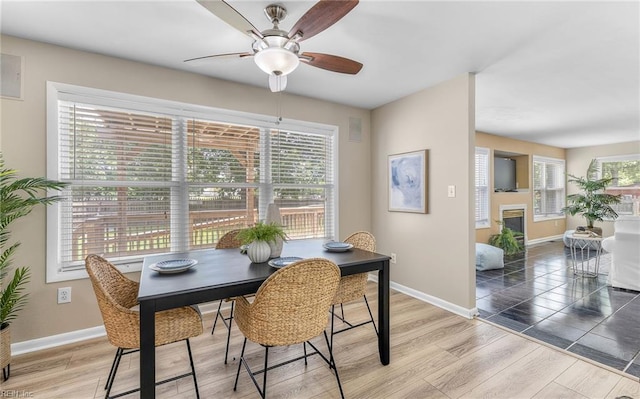 1304 Glen Burnie Ct, Virginia Beach, VA 23454 - dining area with a ceiling fan and light wood-style flooring