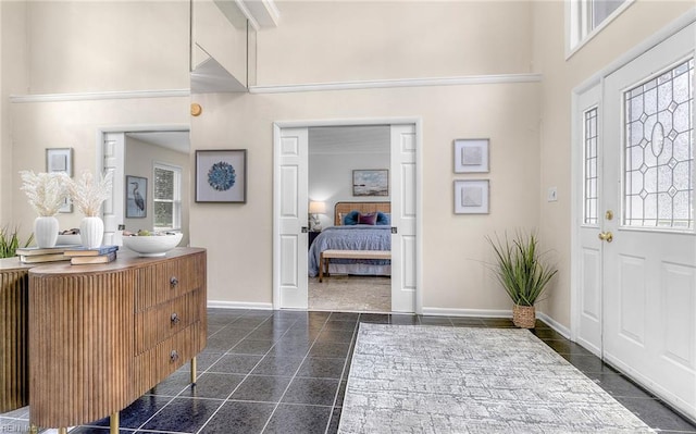 1304 Glen Burnie Ct, Virginia Beach, VA 23454 - foyer entrance with granite tiled floors, a high ceiling, and plenty of natural light