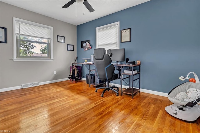 5013 Cay St, Hampton, VA 23605 - office space featuring ceiling fan and light wood finished floors