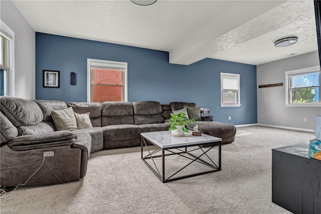 5013 Cay St, Hampton, VA 23605 - carpeted living area with a textured ceiling