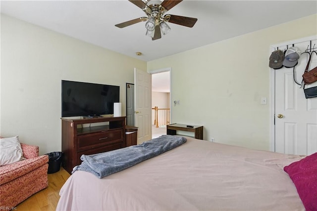 418 Rolling Hills Dr, Williamsburg, VA 23185 - bedroom featuring light wood-type flooring and a ceiling fan