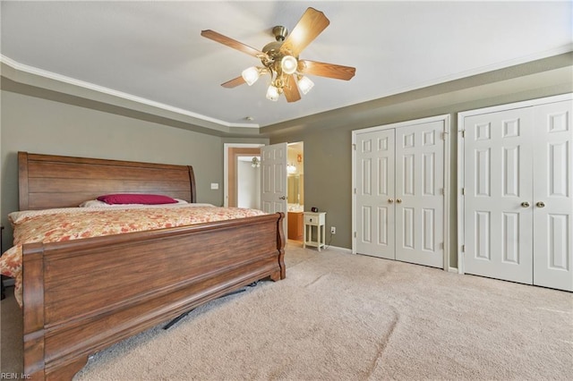 418 Rolling Hills Dr, Williamsburg, VA 23185 - carpeted bedroom with multiple closets and ceiling fan