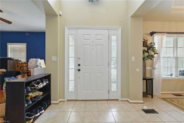 418 Rolling Hills Dr, Williamsburg, VA 23185 - foyer entrance featuring tile patterned flooring and a ceiling fan