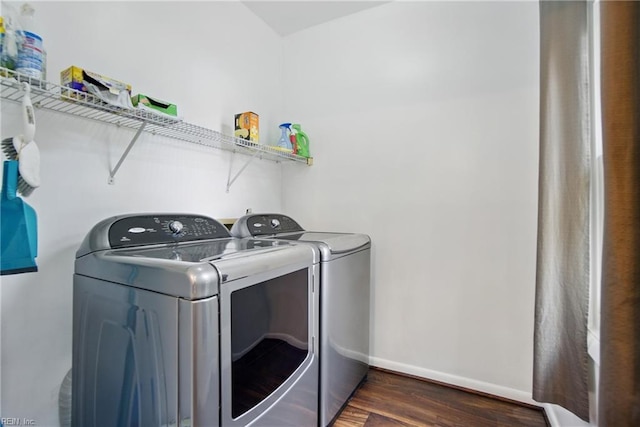 1039 Little Bay Ave, Norfolk, VA 23503 - washroom with washer and dryer and dark wood finished floors
