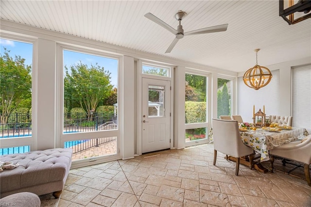 6003 Spinnaker Cove Ct, Suffolk, VA 23435 - sunroom with a chandelier
