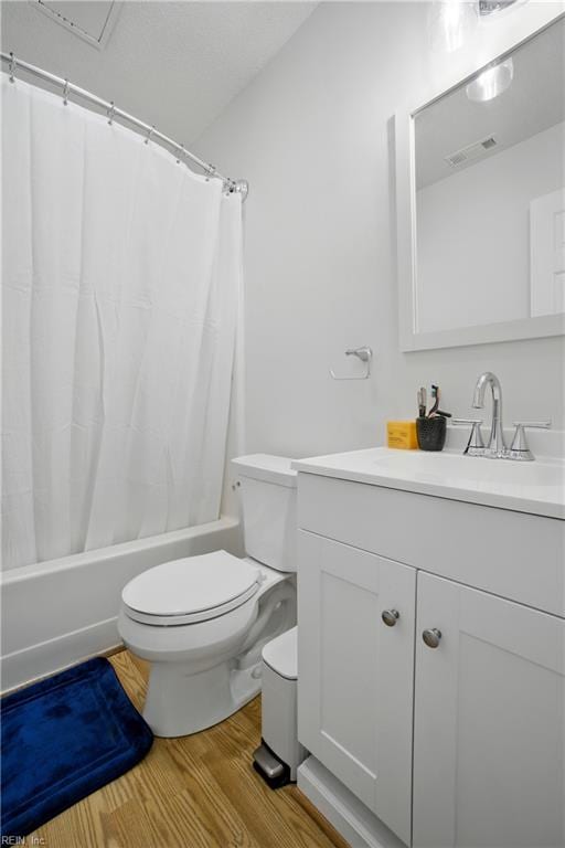107 Westover Ave Unit 203, Norfolk, VA 23507 - bathroom with vanity, shower / tub combo with curtain, and wood finished floors