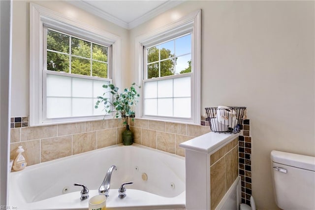 55 Brogden Ln, Hampton, VA 23666 - bathroom with a tub with jets and crown molding