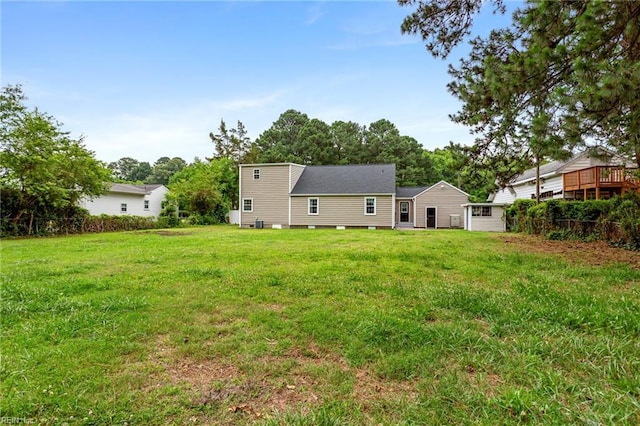 55 Brogden Ln, Hampton, VA 23666 - rear view of property with a lawn
