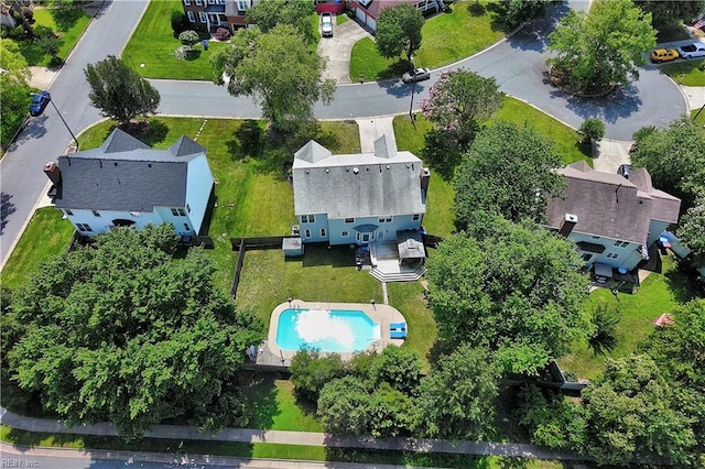 832 Doe Run Dr, Chesapeake, VA 23322 - aerial perspective of suburban area with a pool