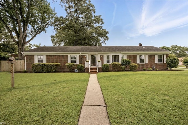 2400 Deerfield Cres, Chesapeake, VA 23321 - ranch-style home with brick siding and a chimney