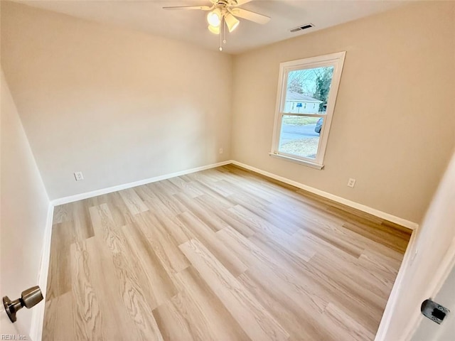 1046 Ivaloo St, Norfolk, VA 23513 - spare room with light wood-style flooring and ceiling fan