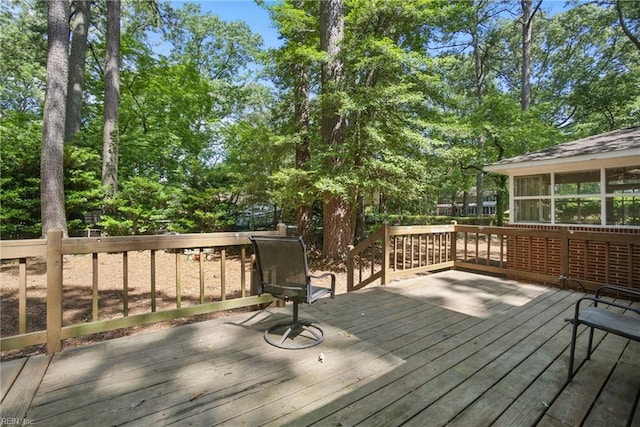 709 Wolfsnare Cres, Virginia Beach, VA 23454 - wooden terrace featuring a sunroom