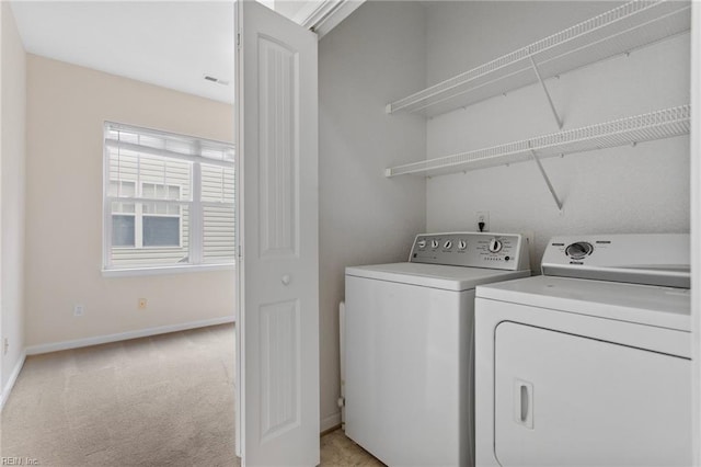 2741 Deep Creek Cmn, Chesapeake, VA 23323 - laundry area with separate washer and dryer and light carpet