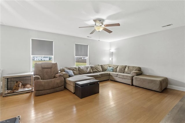 141 Long Pine Rd, South Mills, NC 27976 - living area with a ceiling fan and light wood-style floors