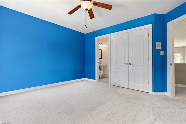 1207 Masers Row, Chesapeake, VA 23320 - unfurnished bedroom with carpet, a closet, ceiling fan, and ensuite bath