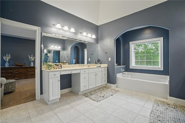 2316 Holland Rd, Virginia Beach, VA 23453 - full bath with tile patterned floors, a garden tub, and vanity