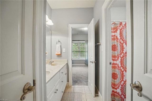 2316 Holland Rd, Virginia Beach, VA 23453 - full bathroom featuring tile patterned floors and double vanity
