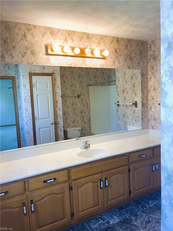937 Marble Arch, Chesapeake, VA 23322 - bathroom featuring vanity and marble look tiles