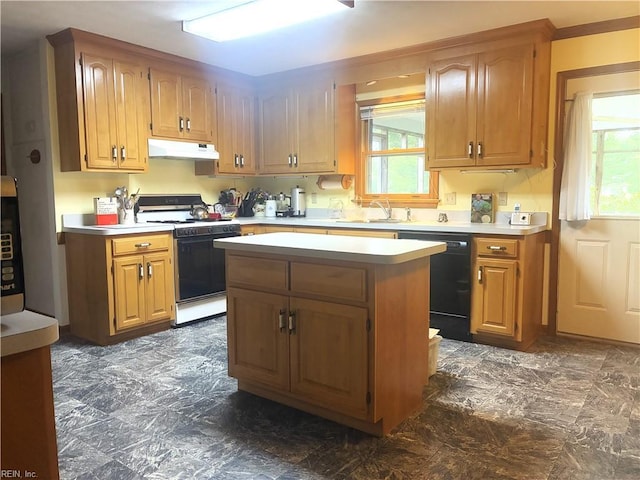 937 Marble Arch, Chesapeake, VA 23322 - kitchen featuring gas stove, under cabinet range hood, dishwasher, and plenty of natural light