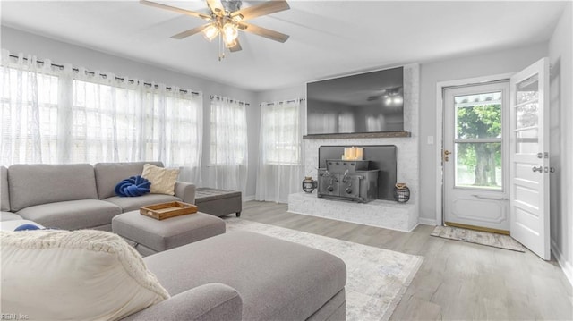 969 Sunnyside Dr, Virginia Beach, VA 23464 - living area with a ceiling fan and wood finished floors