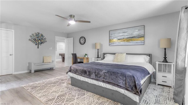 969 Sunnyside Dr, Virginia Beach, VA 23464 - bedroom featuring light wood-style flooring and a ceiling fan