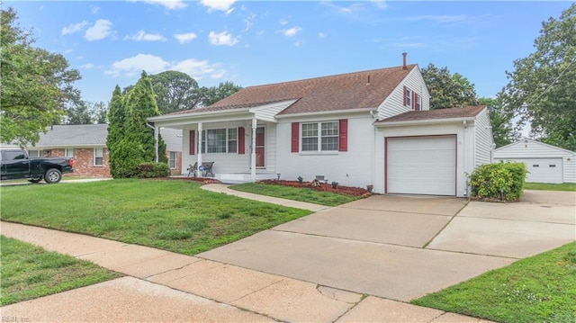 969 Sunnyside Dr, Virginia Beach, VA 23464 - view of front of property with a garage, driveway, and a front yard