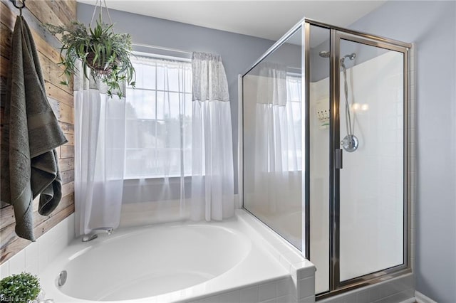 1205 Woods Way, Chesapeake, VA 23323 - bathroom featuring a bath and a shower stall