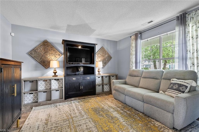 1205 Woods Way, Chesapeake, VA 23323 - living room with a textured ceiling and wood finished floors