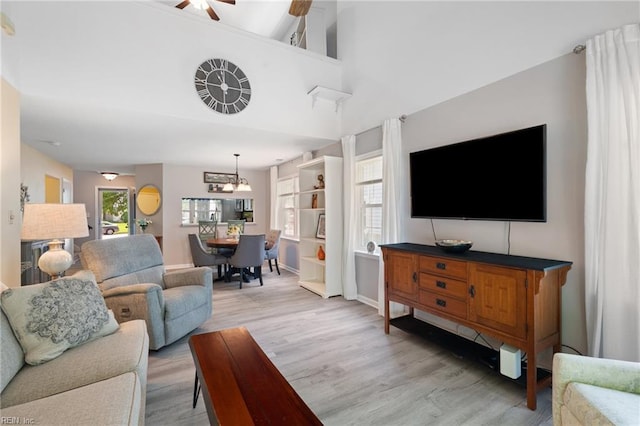 1013 Winged Foot Ct Unit A, Chesapeake, VA 23320 - living area featuring light wood-style floors, a chandelier, and a ceiling fan